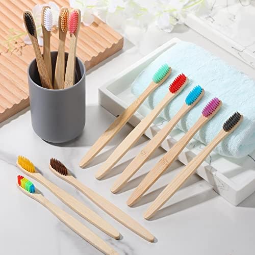 Sieral 480 Pcs Bamboo Toothbrushes Bulk, Soft Bristle Bamboo Toothbrush