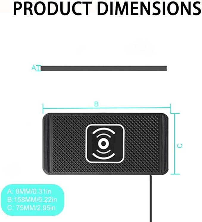 Wireless Car Charger Pad for BMW M1 M2 M235 M240 M3 M340, Type-C/USB 15W Car Wireless Charger Non-Slip Cordless Charging Mat Car Accessories, B-30cm Type-C Interface