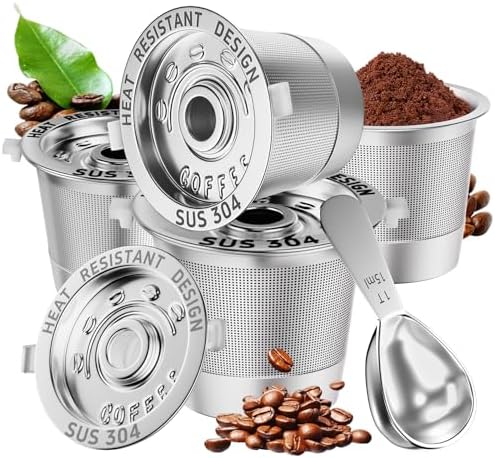 4 Pack Reusable K Cups Coffee Pods for Keurig 1.0