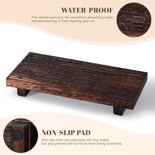 Bathroom Tray Farmhouse Decor Kitchen Soap Holder, 10" * 4.5" Dark Brown