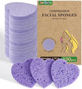 100-Count Compressed Facial Sponges, Purple Heart Shape
