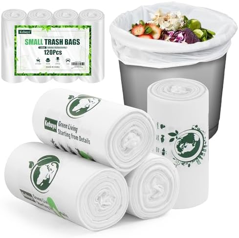 Small Trash Bags 1.2 Gallon - Biodegradable Gallon Waste Bag for Bathroom