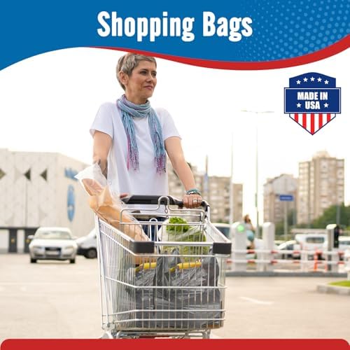 Fuxury 96000 (96K) Count Plastic T-shirt Bags plain Grey Made in USA