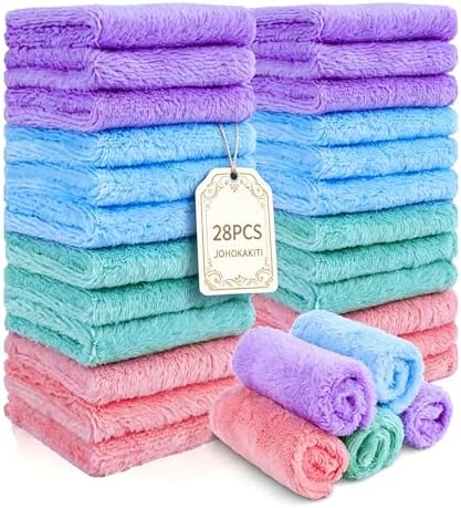 28 Pack Makeup Remover Cloths, Super Soft Premium Facial Cleansing Towels
