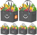 Reusable Grocery Bags 6 PCS, Sturdy Handles & Bottom to Stands Upright