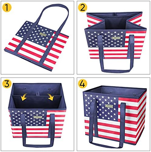 BALEINE 6PK Reusable Grocery Bags, Heavy Duty Shopping Tote Bag