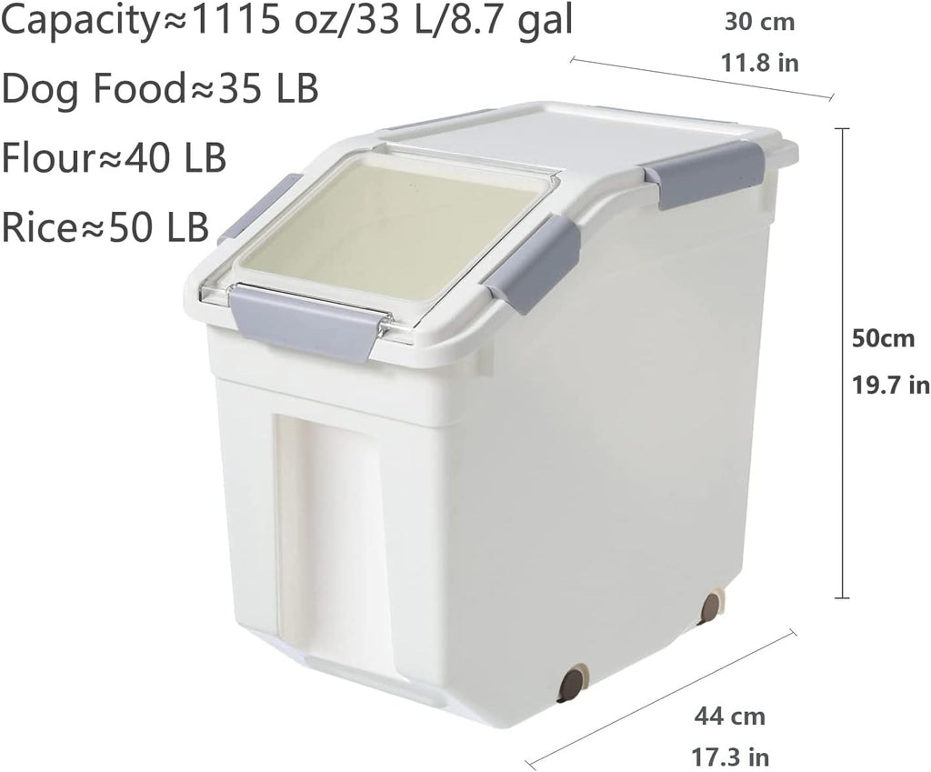 CITY BABY 2 Pack Airtight Flour Storage Container With Scoop,Dry Food, Sugar, Baking Supplies,Rice Container Set -BPA Free- Pet Food Storage Container,Dog Cat Birds Food Bin(50LB)
