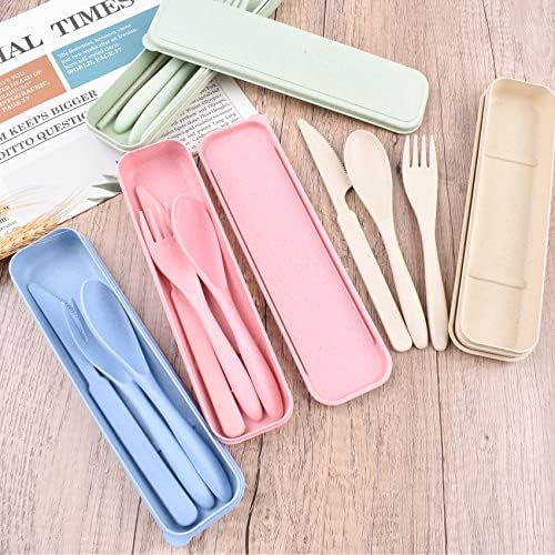 8 Sets Portable Cutlery Set,Reusable Travel Utensils with Case