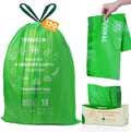 13 Gallon Compostable Trash Bags Drawstring, Heavy Duty Extra Thick 1 Mil, 35 Bags, Tall Kitchen Food Scrap Waste Bag, ASTM D6400