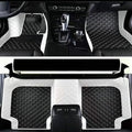 Custom Making Car Floor Mats Compatible for 2000-2025 All Mode Sedan SUV Sports Car Full Coverage Cute Pads Protection Non-Slip Leather Floor Liners (Black+White Edge)