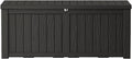 150 Gallon Outdoor Storage Box Waterproof Lockable Resin Deck Box Large, Patio Storage Bin for Pool Accessories Cushion Furniture, Garden Tools, UV-Resistant Outside Delivery Black