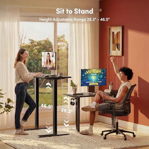 FEZIBO Standing Desk 63 × 28 Inch Electric Height Adjustable, Black