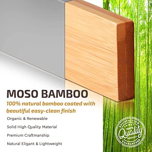 Bambüsi Bamboo Drawer Dividers 6 Pack - Deep Drawer Organizer, Adjustable 16 to 22 Inch Expandable Dividers, 2.6 Inch High Wood Separators for Kitchen, Clothes, Bedroom, Bathroom, Office - Grey