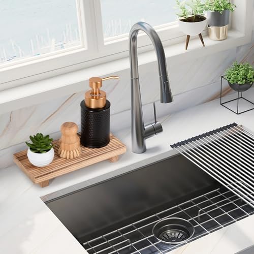 Bathroom Tray Farmhouse Decor Kitchen Soap Holder, 10" * 4.5" Brown