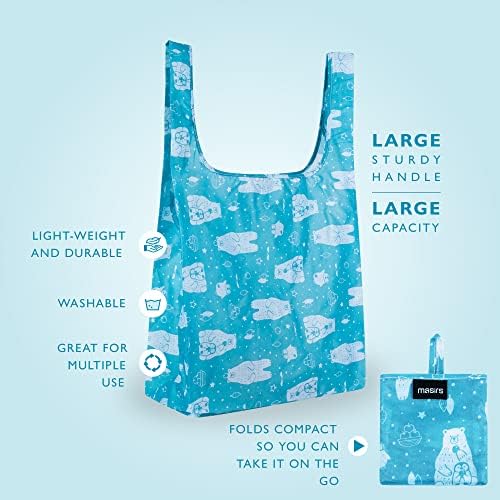 Reusable Grocery Bags 6 Pack Foldable, Washable Large Tote for Shopping
