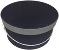 Sarah's Hat Boxes Classic Black/Gray Hat Box – 8.75" x 4.5" (Dia. x Ht.) Handmade in USA – Odorless Non-Toxic Adhesive, Cording Handle – Premium Storage for Hats & Accessories