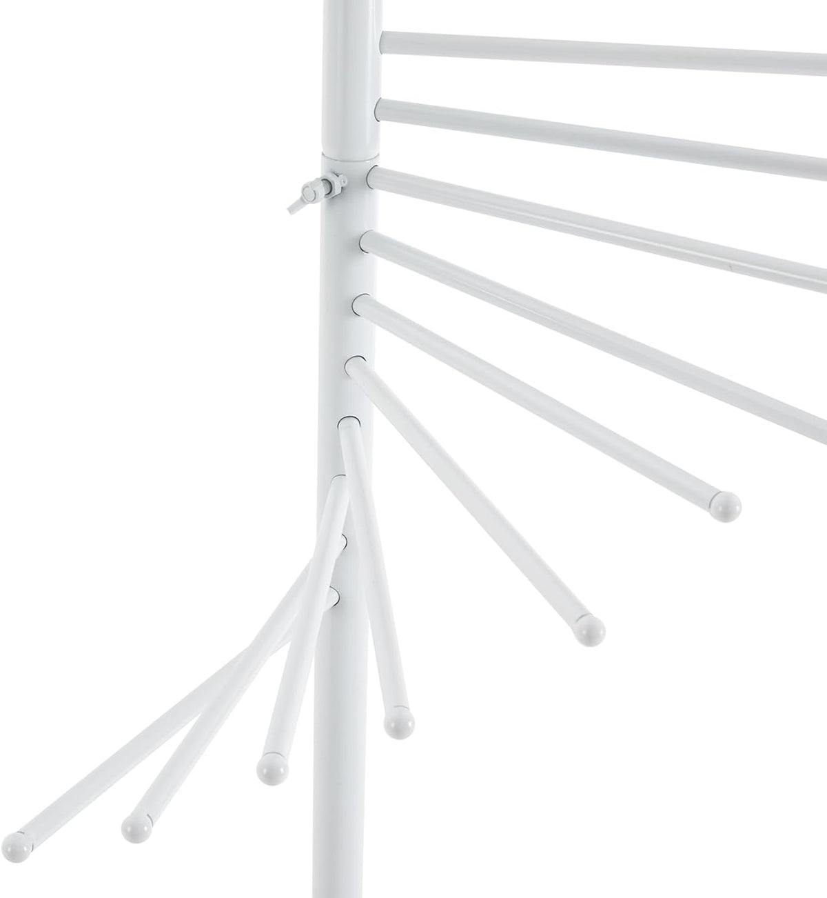 Freestanding Scarf Display Rack, Metal Spiral Scarf Holder with 30 Rods, Hijab Stand Belt Pants Hanger Organizer for Locker Room, Home, Office, Commercial Shopping Mall, Clothing Store (17X67in White)