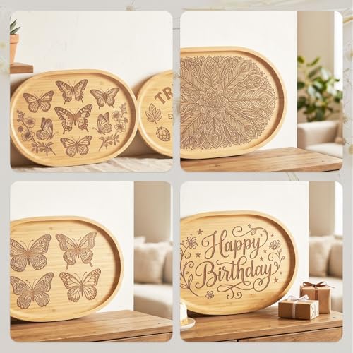 2Pcs Bamboo soap Dispenser Tray, Small Wooden Trays Dispenser Trays