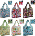 Reusable Grocery Shopping Bags 6|10 Pack, Foldable Tote Bags, Machine Washable Nylon Shopping Totes for Groceries