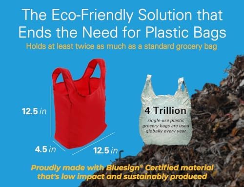 Reusable Grocery Bags, Foldable Shopping Bags in Pod, 5 Pack