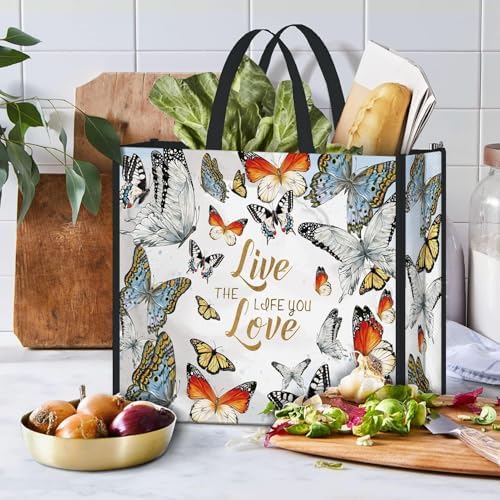 NymphFable Shopping Bags, 6 Pack Mixed Reusable Grocery Tote Bags 50LBS