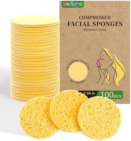 100-Count Compressed Facial Sponges, Yellow