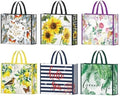 NymphFable Shopping Bags, 6 Pack Mixed Reusable Grocery Tote Bags 50LBS