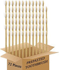 Bamboo Toothbrush Prepasted Disposable Toothbrsuh Soft Bristles Prepasted Toothbrush,Disposable Toothbrsuh (72 White)