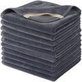 Microfiber Facial Cloths Fast Drying Washcloth 12inch x 12inch Grey 10 pack