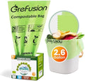 GreFusion 2.6 Gallon Compostable Trash Bags, 100 Count, Extra Thick 0.71 Mil, Certified by BPI and ASTM D6400, Perfect Fit for Small Trash Cans
