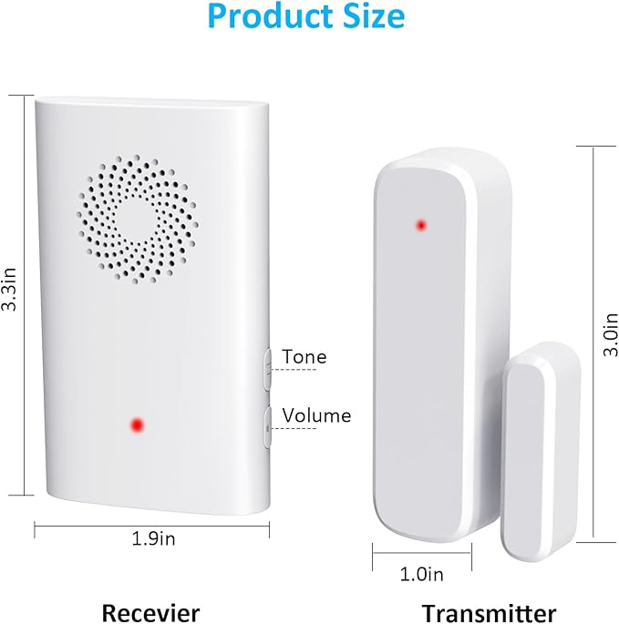 Door Chime, Wireless Door Open Sensor Alarm When Entry Business/Office/Store