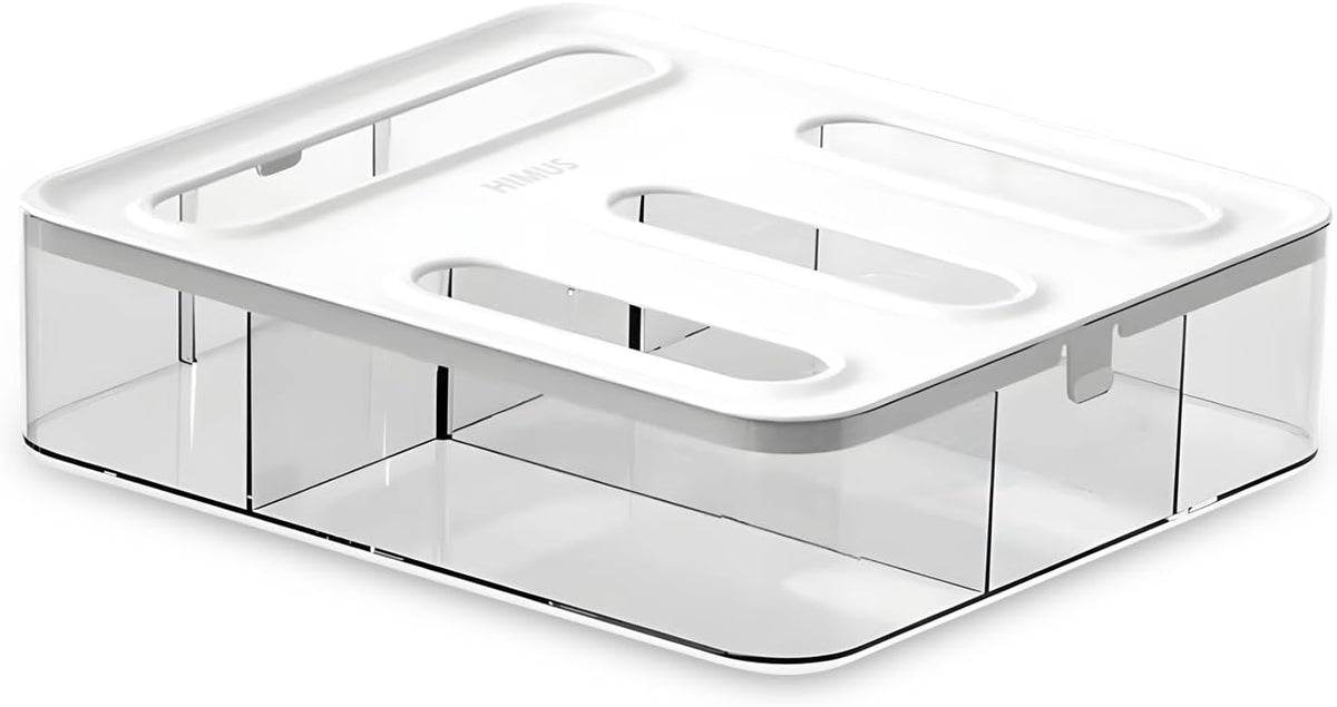 HIMUS Food Storage Bag Organizer - 4 in 1 Plastic Baggie Organizer for Drawer | Compatible with Sandwich, Snack, Gallon, Quart & Slider | Plastic Bag Organizers Kitchen Storage| Wall & Drawer Mount