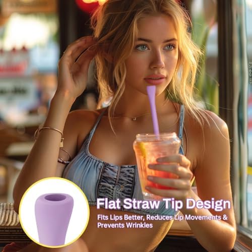 NiHome 6PCS Silicone Anti-Wrinkle Straws Fit for Stanley 40oz 30oz Tumblers