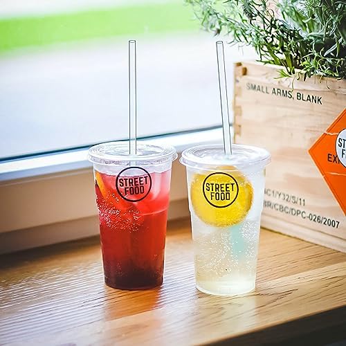 ALINK 10.5 inch Tritan Hard Plastic Clear Straws, Long Reusable Clear Replacement Tumbler Drinking Straws for 16 oz 20 oz 30 oz Stanley, YETI, Starbucks, Mason Jars, Set of 10 with Brush