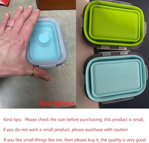 2 Pcs Collapsible Food Storage Containers with Lids and Vent, Silicone Food Storage Containers, Microwave Freezer Dishwasher Safe