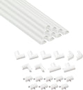 D-Line Half Round Cord Hider, Patented Cable Cover, Hide TV Wall Mount Wires, Raceway for Cords, Decorative Wire Covers, Paintable, Adhesive Cable Concealer, 10x 0.78in W x 0.39in H x 15.7in L, White