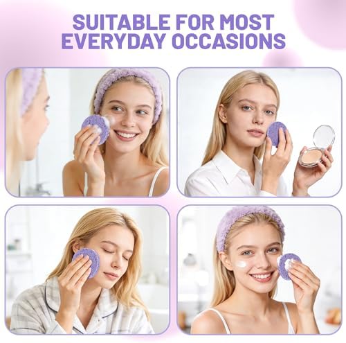 100-Count Compressed Facial Sponges, Purple Round