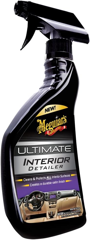 Meguiar's G16216 Ultimate Interior Detailer, Protects Interior Surfaces from Dirt and Grime, Leaves Your Surfaces Protected from UV Rays and Giving It a Lasting Finish, 15.2 Oz Spray Bottle