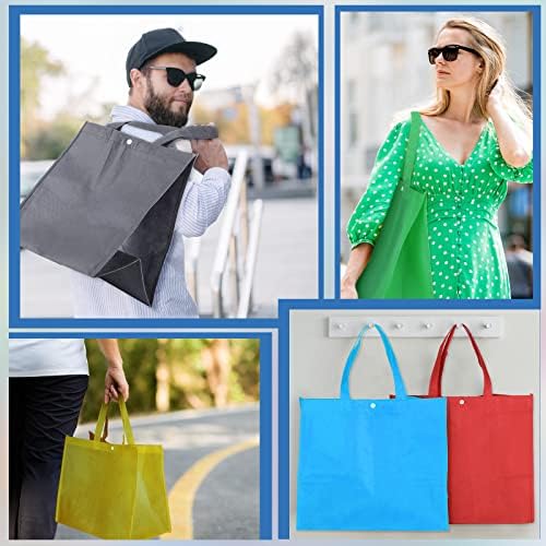 Zhehao 60 Pcs Reusable Grocery Shopping Bags, Non Woven Tote, Multicolor