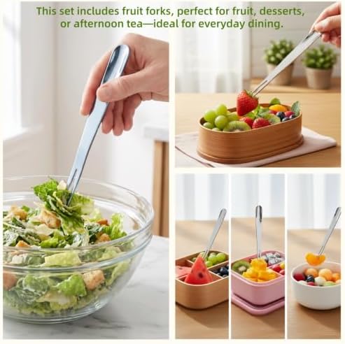 6 Pcs Portable Utensils Set Case Stainless Steel Travel Cutlery Flatware