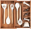 KitchenEdge Utensil & Junk Drawer Organizer, 10.5-18.5 in, Acacia