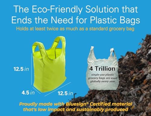 Reusable Grocery Bags, Foldable Shopping Bags in Pod, 5 Pack