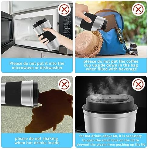 CS COSDDI 12 oz Coffee mug - Stainless Steel Coffee Cup with Leakproof Lid