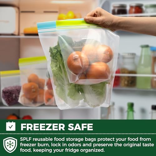 SPLF 12 Pack Reusable Sandwich Bags Dishwasher Microwave Safe