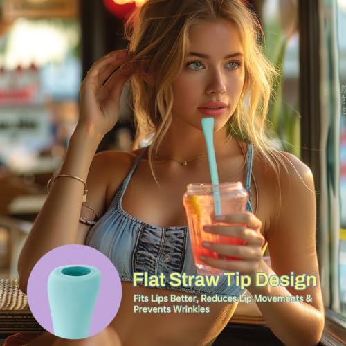 NiHome 6PCS Silicone Anti-Wrinkle Straws Fit for Stanley 40oz 30oz Tumblers