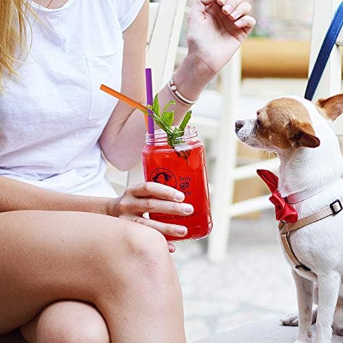 Hiware Reusable Silicone Straws, Long Flexible Silicone Drinking Straws with Cleaning Brushes for 30 oz Tumblers - 10 Pieces - BPA-Free - No Rubber Taste