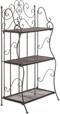 SAFAVIEH PAT5022B Outdoor Collection Torus Unearthed Rust 3-Tier Shelf