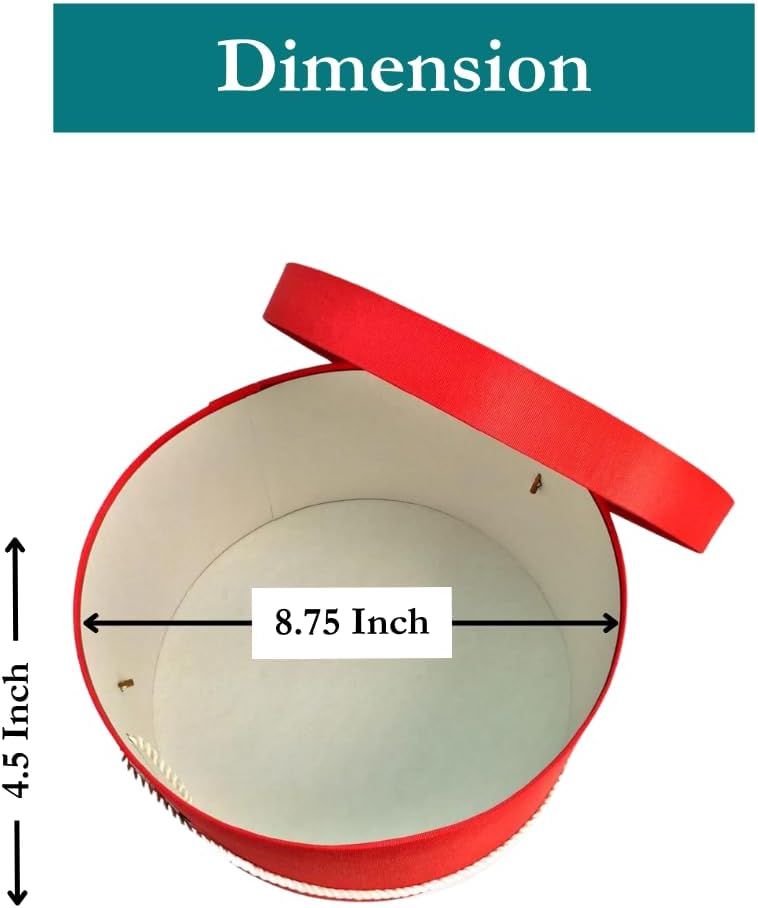 Sarah's Hat Boxes Classic Coral Hat Box – 8.75" x 4.5" (Dia. x Ht.) Handmade in USA – Odorless Non-Toxic Adhesive, Cording Handle – Premium Storage for Hats & Accessories