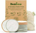 Bambaw Reusable Makeup Remover Pads, 22 Face Rounds with 1 Bag for Laundry & Storage, Washable Cotton Rounds, Soft & Exfoliating Reusable Face Pads