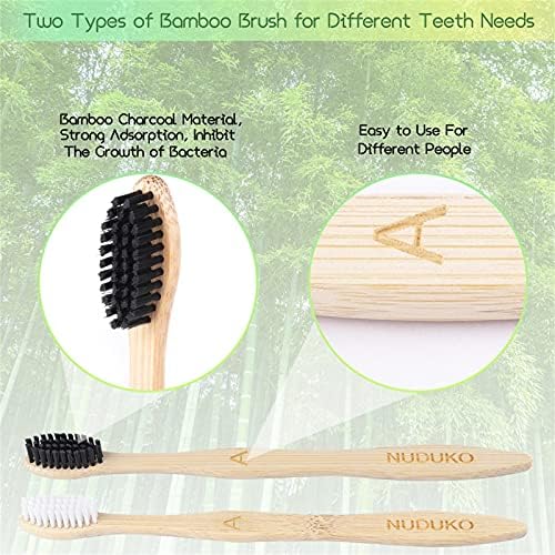 Bamboo Toothbrushes 10 Pack, Soft Bristle Toothbrush BPA Free Biodegradable